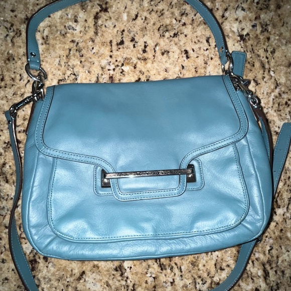 Classic Coach Blue Leather Crossbody Shoulder Bag - Picture 1 of 9